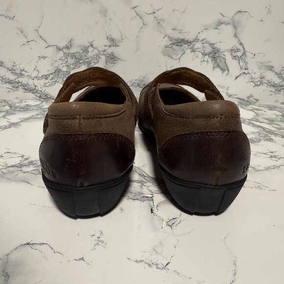 Taos Women 8.5 Bravo Mary Jane Flats Brown Leather Comfort Closed Toe Shoe - Picture 4 of 7